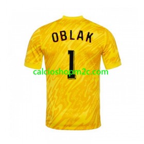 Slovenia Jan Oblak 1 Portiere Maglia Prima Euro 2024 Manica Corta